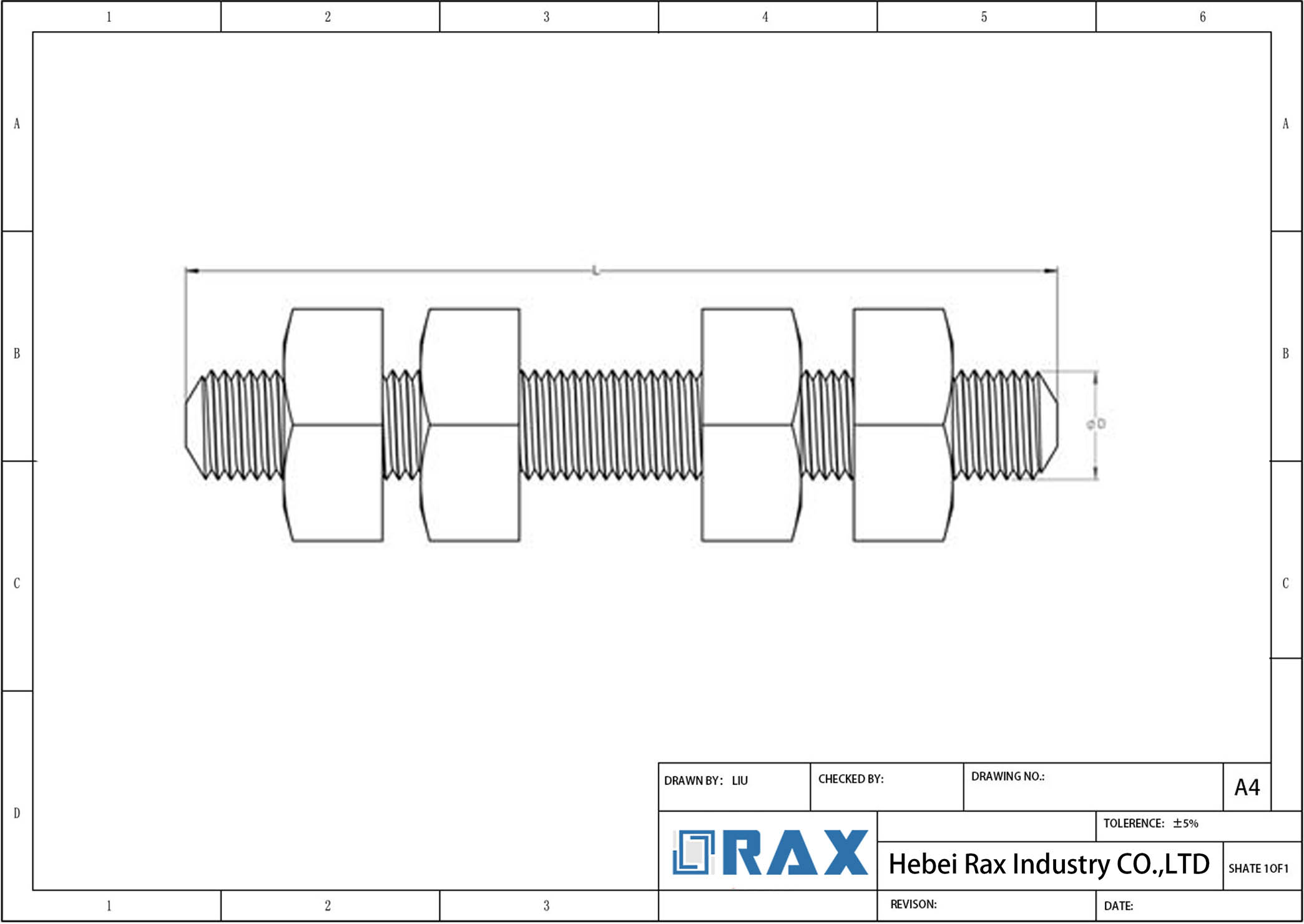 Technical specification of double arming bolt