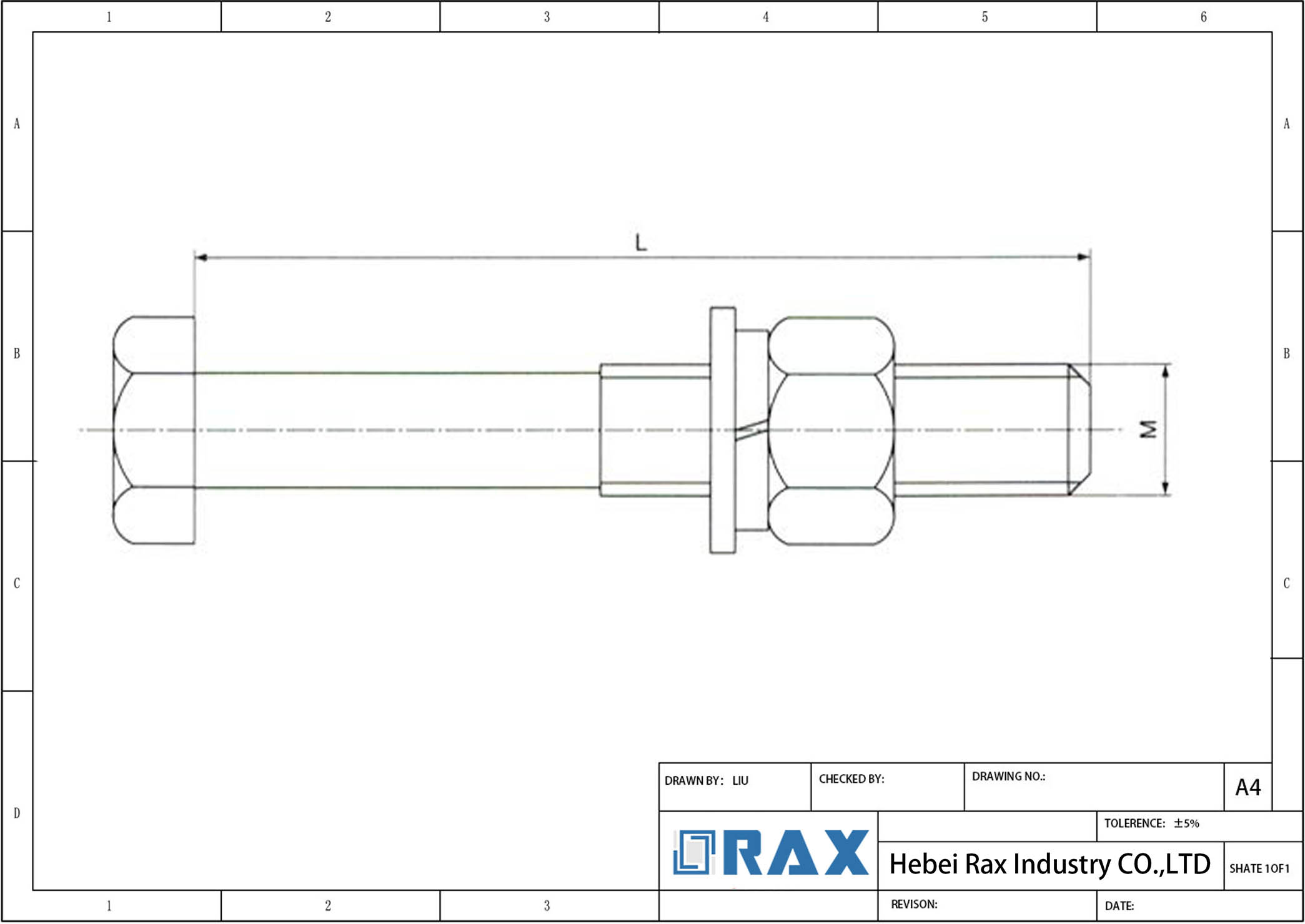 hex bolt and nut