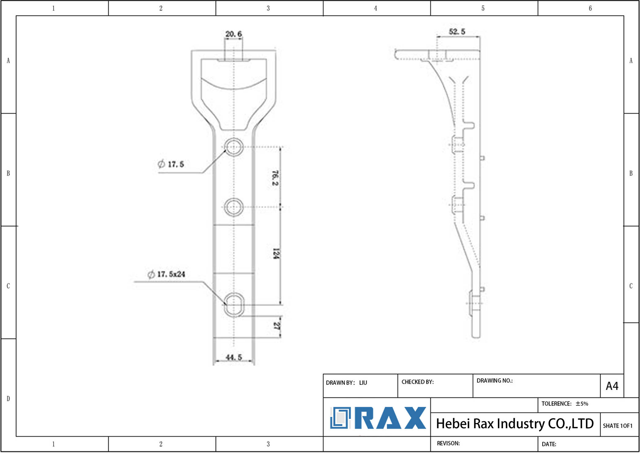 pole top bracket drawing