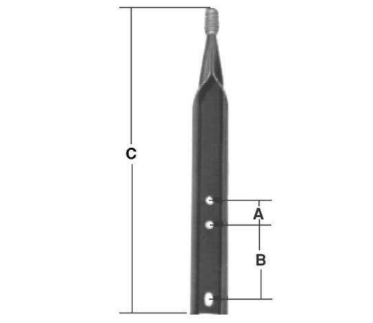 Sections of pole top pin