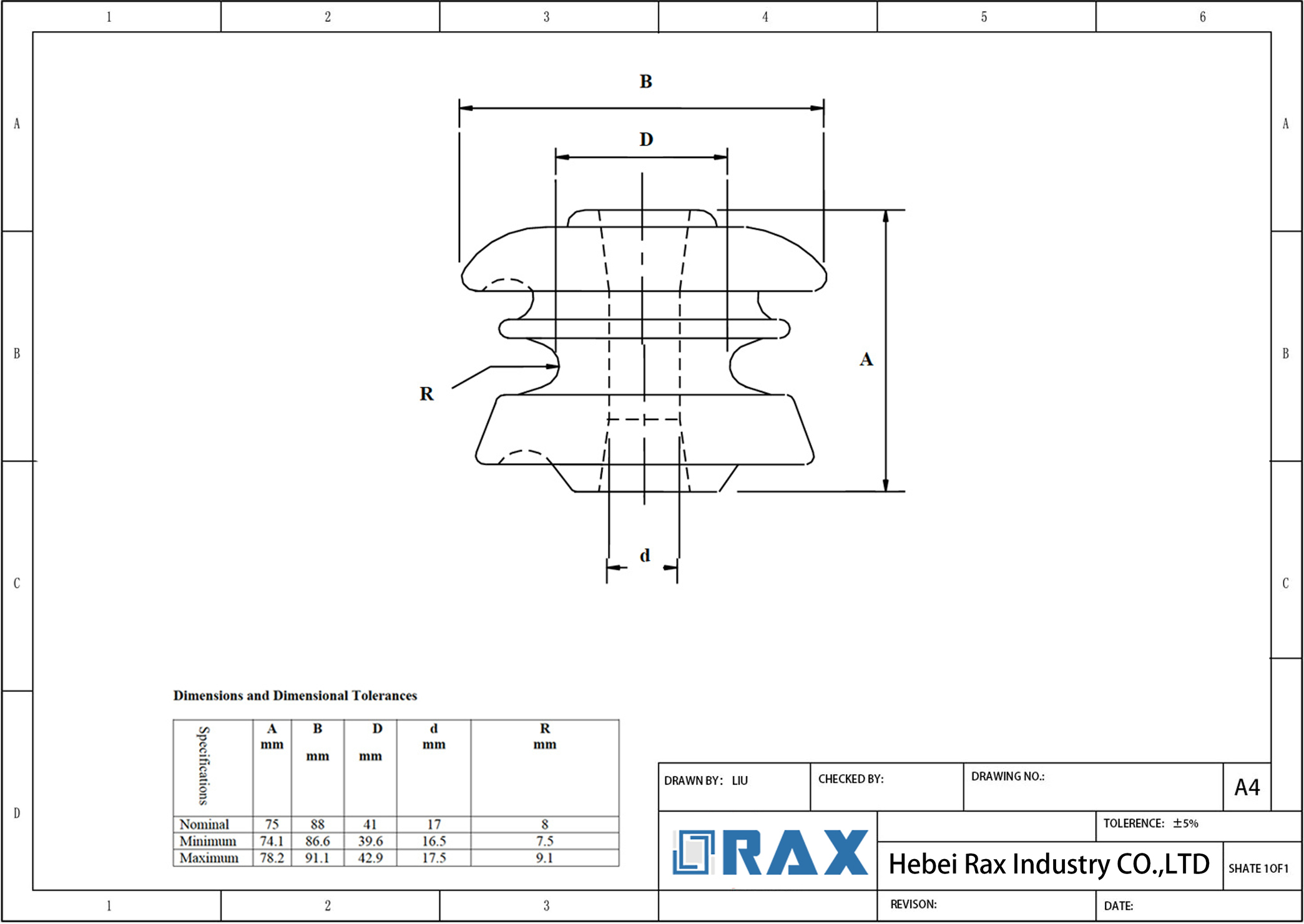 spool insulator drawing