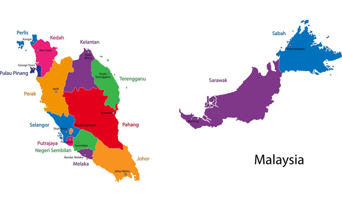 Carte de la Malaisie