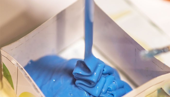 The liquid silicone rubber before putting into a mold form
