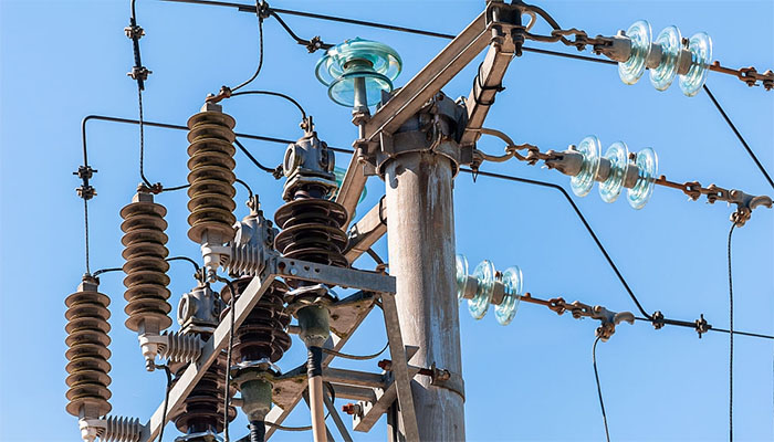 insulators on the utility pole