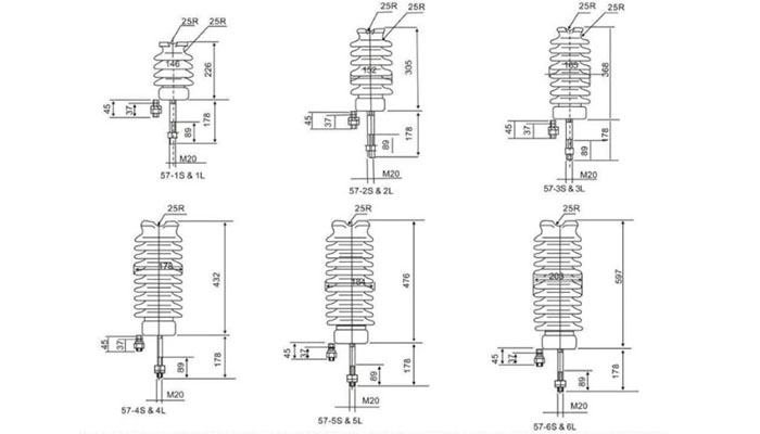 line post insulator drawing