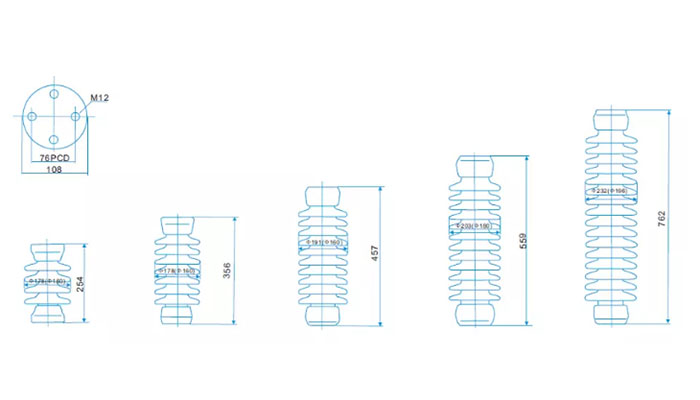 station post insulator drawing