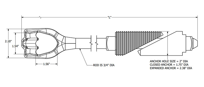 Expanding Rock Anchor Drawing