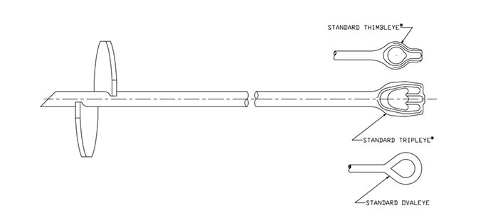 No-Wrench Screw Anchor Drawing