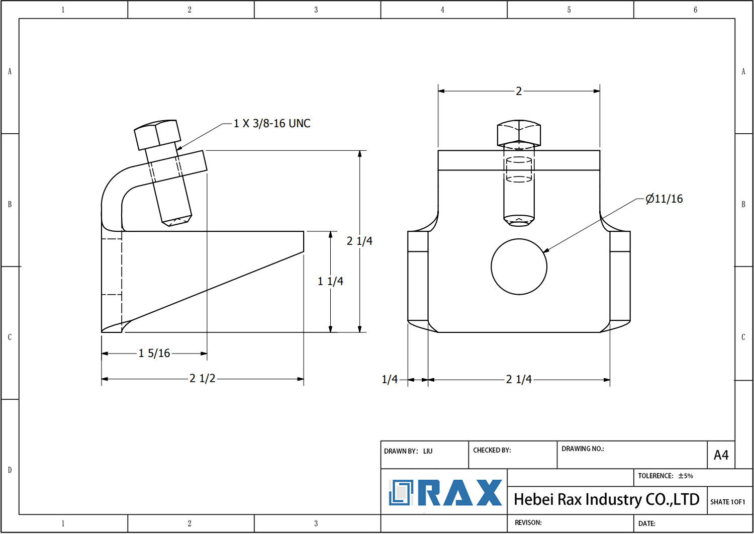 B Beam Clamp Drawing