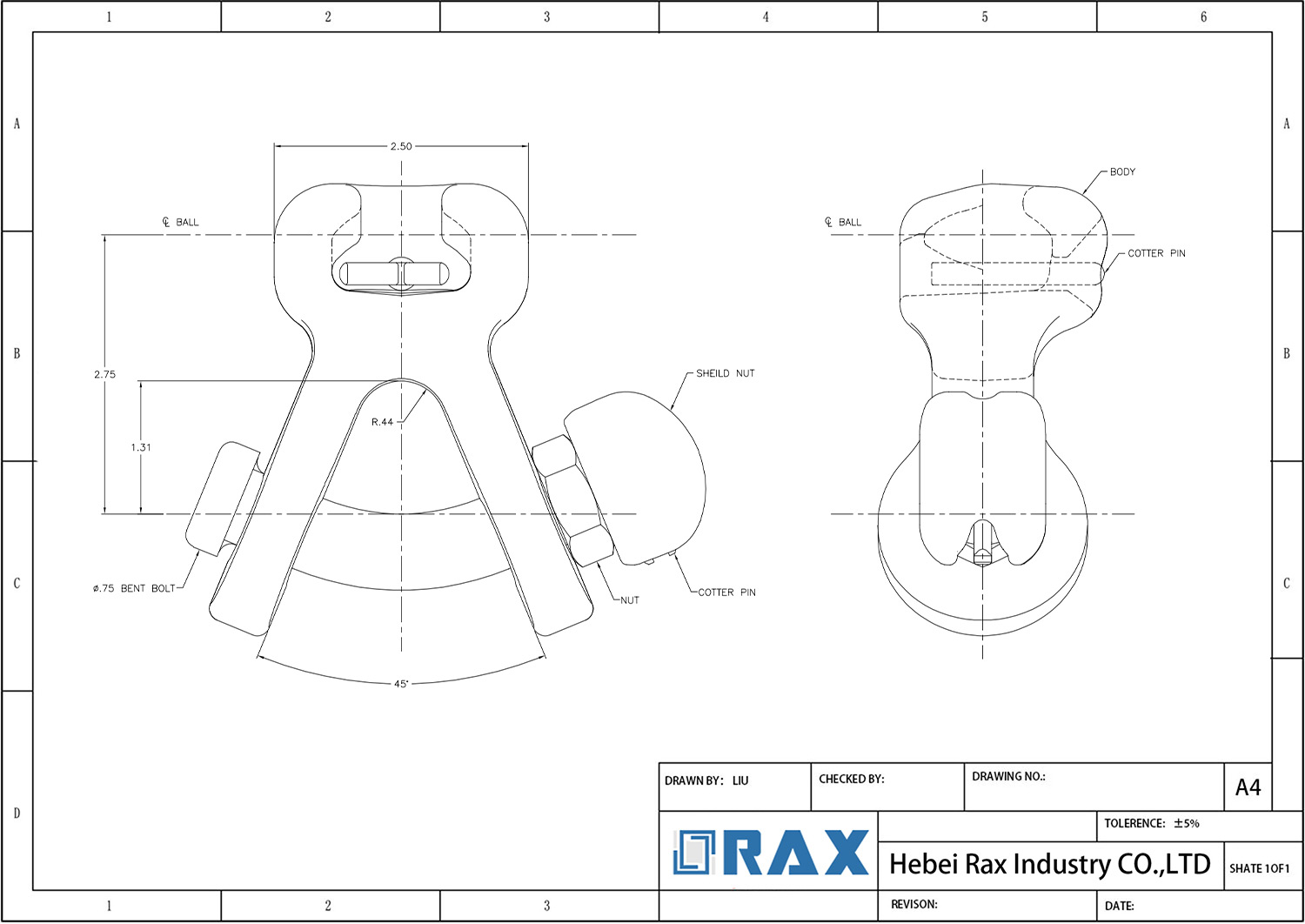 Socket Y-Clevis Drawing