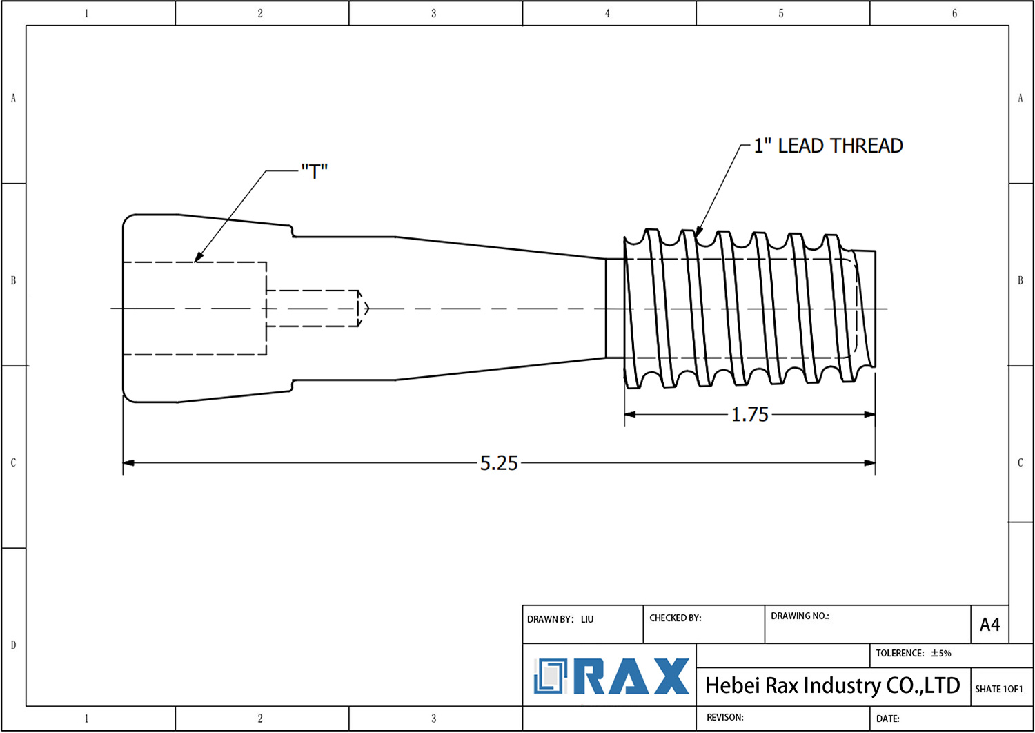 Transformer Lead Pin Drawing