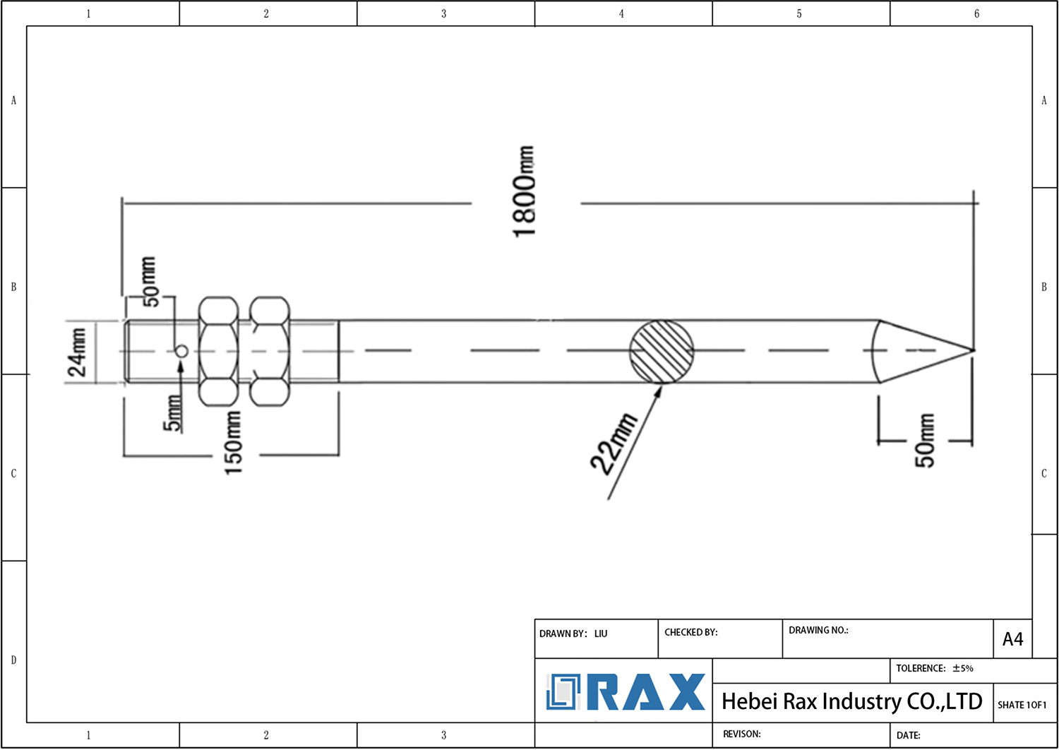 Cross Earth Rod Drawing