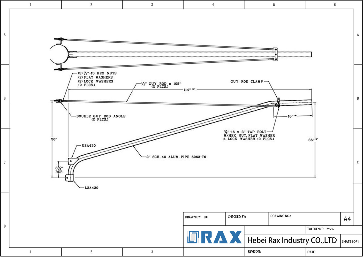 Guy Rod Bracket Drawing