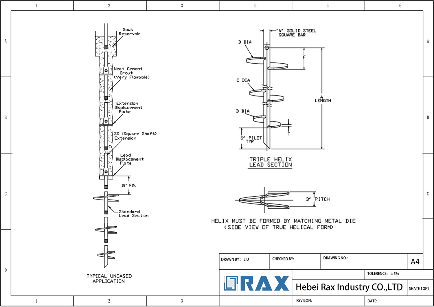 Helical Pulldown Micropile Drawing