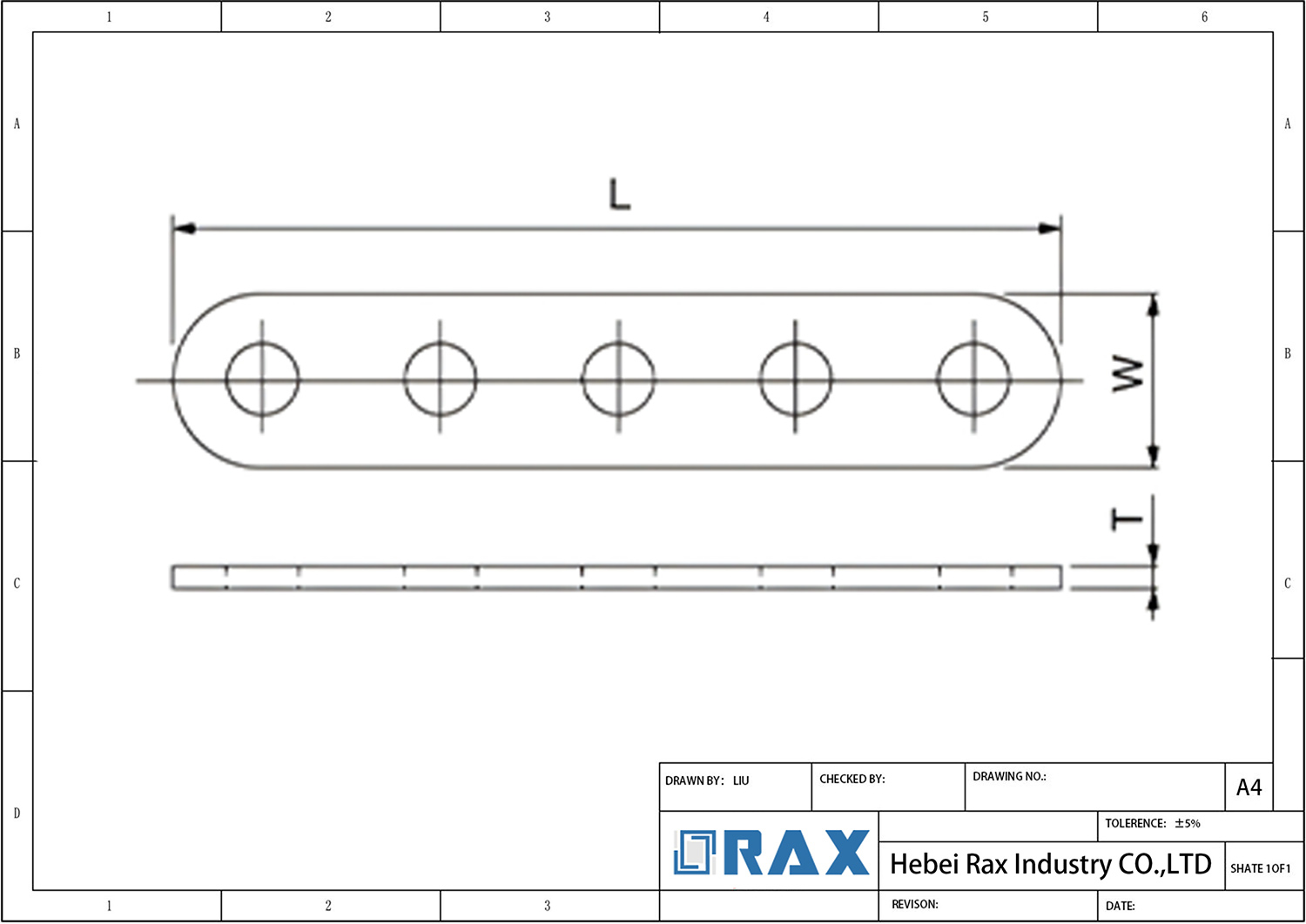 PT type Adjusting Plate Drawing